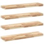 Estantes flotantes 4 uds madera acacia sin tratar 100x20x4 cm