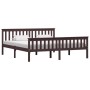 Dark brown solid pine wood bed frame 180x200 cm by vidaXL, Beds and slatted bases - Ref: Foro24-283237, Price: 187,40 €, Disc...