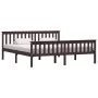 Dark brown solid pine wood bed frame 180x200 cm by vidaXL, Beds and slatted bases - Ref: Foro24-283237, Price: 184,50 €, Disc...