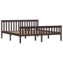 Dark brown solid pine wood bed frame 180x200 cm by vidaXL, Beds and slatted bases - Ref: Foro24-283237, Price: 187,40 €, Disc...