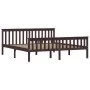 Dark brown solid pine wood bed frame 180x200 cm by vidaXL, Beds and slatted bases - Ref: Foro24-283237, Price: 184,50 €, Disc...