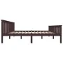 Dark brown solid pine wood bed frame 180x200 cm by vidaXL, Beds and slatted bases - Ref: Foro24-283237, Price: 184,50 €, Disc...