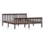 Dark brown solid pine wood bed frame 180x200 cm by vidaXL, Beds and slatted bases - Ref: Foro24-283237, Price: 184,50 €, Disc...