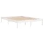 Solid white pine wood bed frame 140x200 cm by vidaXL, Beds and slatted bases - Ref: Foro24-810018, Price: 83,70 €, Discount: %