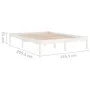 Solid white pine wood bed frame 140x200 cm by vidaXL, Beds and slatted bases - Ref: Foro24-810018, Price: 83,70 €, Discount: %