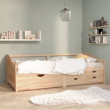 Sofá cama 3 plazas con cajones madera maciza pino 90x200 cm de vidaXL, Camas y somieres - Ref: Foro24-322169, Precio: 263,63 ...