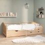 Sofá cama 3 plazas con cajones madera maciza pino 90x200 cm de vidaXL, Camas y somieres - Ref: Foro24-322169, Precio: 263,63 ...