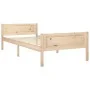 Solid pine wood bed frame 100x200 cm by vidaXL, Beds and slatted bases - Ref: Foro24-322097, Price: 82,59 €, Discount: %