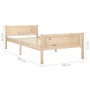 Solid pine wood bed frame 100x200 cm by vidaXL, Beds and slatted bases - Ref: Foro24-322097, Price: 96,01 €, Discount: %