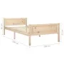 Solid pine wood bed frame 100x200 cm by vidaXL, Beds and slatted bases - Ref: Foro24-322097, Price: 82,59 €, Discount: %