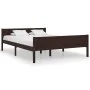 Dark brown solid pine wood bed frame 160x200 cm by vidaXL, Beds and slatted bases - Ref: Foro24-322121, Price: 112,58 €, Disc...