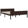 Estructura de cama madera maciza pino marrón oscuro 160x200 cm