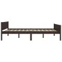 Dark brown solid pine wood bed frame 160x200 cm by vidaXL, Beds and slatted bases - Ref: Foro24-322121, Price: 112,58 €, Disc...
