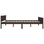 Estructura de cama madera maciza pino marrón oscuro 160x200 cm