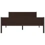 Dark brown solid pine wood bed frame 160x200 cm by vidaXL, Beds and slatted bases - Ref: Foro24-322121, Price: 112,58 €, Disc...