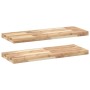 Estantes flotantes 2 uds madera acacia sin tratar 80x30x4 cm