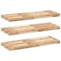 Estantes flotantes 3 uds madera acacia sin tratar 80x30x4 cm