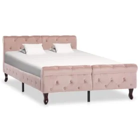 Estructura de cama de terciopelo rosa 120x200 cm de vidaXL, Camas y somieres - Ref: Foro24-288566, Precio: 371,45 €, Descuent...