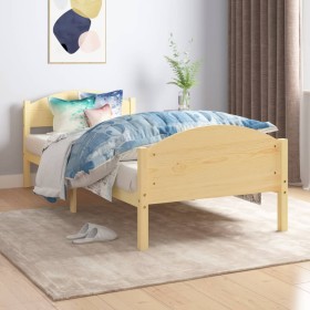 Estructura de cama de madera maciza de pino 100x200 cm