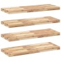 Estantes flotantes 4 uds madera acacia sin tratar 100x30x4 cm