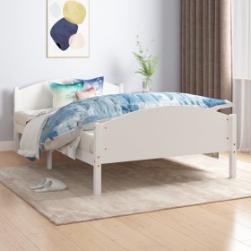 Estructura de cama de madera maciza de pino blanco 140x200 cm