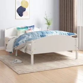 Estructura de cama de madera maciza de pino blanco 140x200 cm de vidaXL, Camas y somieres - Ref: Foro24-322034, Precio: 139,7...