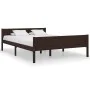 Dark brown solid pine wood bed frame 120x200 cm by vidaXL, Beds and slatted bases - Ref: Foro24-322119, Price: 96,34 €, Disco...