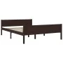 Dark brown solid pine wood bed frame 120x200 cm by vidaXL, Beds and slatted bases - Ref: Foro24-322119, Price: 96,34 €, Disco...
