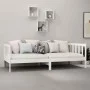 Schlafsofa mit weißer Matratze aus massivem Kiefernholz, 90 x 200 cm von vidaXL, Betten und Lattenroste - Ref: Foro24-3083615...