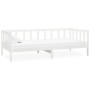 Sofá cama con colchón madera de pino maciza blanco 90x200 cm