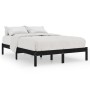 Black solid wood bed frame King Size 150x200 cm by vidaXL, Beds and slatted bases - Ref: Foro24-810026, Price: 127,51 €, Disc...