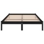 Black solid wood bed frame King Size 150x200 cm by vidaXL, Beds and slatted bases - Ref: Foro24-810026, Price: 127,51 €, Disc...