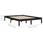 Black solid wood bed frame King Size 150x200 cm by vidaXL, Beds and slatted bases - Ref: Foro24-810026, Price: 127,51 €, Disc...