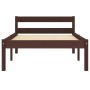 Estructura de cama madera maciza pino marrón oscuro 100x200 cm