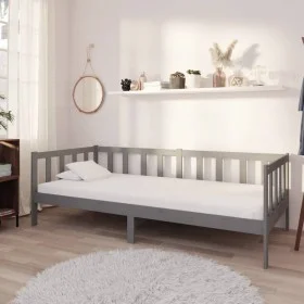 Sofá cama con colchón madera de pino maciza gris 90x200 cm de vidaXL, Camas y somieres - Ref: Foro24-3083621, Precio: 263,30 ...
