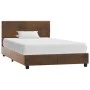 Brown artificial suede leather bed frame 100x200 cm by vidaXL, Beds and slatted bases - Ref: Foro24-284781, Price: 126,83 €, ...