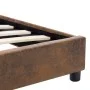 Brown artificial suede leather bed frame 100x200 cm by vidaXL, Beds and slatted bases - Ref: Foro24-284781, Price: 126,83 €, ...
