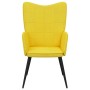Sillón de relax de tela amarillo mostaza