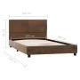Brown artificial suede leather bed frame 100x200 cm by vidaXL, Beds and slatted bases - Ref: Foro24-284781, Price: 126,83 €, ...