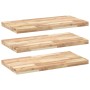 Estantes flotantes 3 uds madera acacia sin tratar 100x40x4 cm