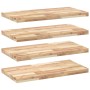Estantes flotantes 4 uds madera acacia sin tratar 100x40x4 cm