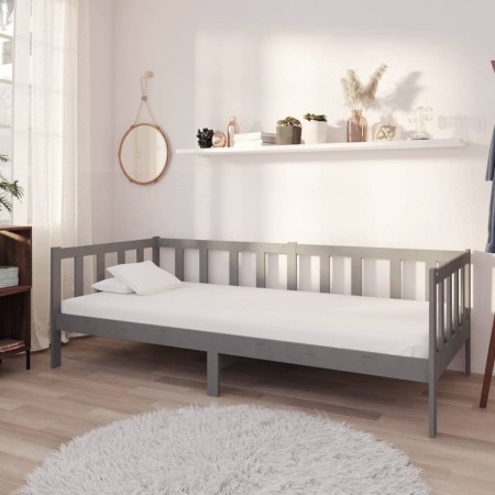 Sofá cama con colchón madera de pino maciza gris 90x200 cm de vidaXL, Camas y somieres - Ref: Foro24-3083616, Precio: 303,19 ...