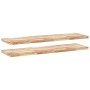Estantes flotantes 2 uds madera acacia sin tratar 140x40x4 cm