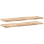 Estantes flotantes 2 uds madera acacia sin tratar 160x40x4 cm