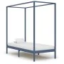 Gray pine solid wood canopy bed frame 90x200 cm by vidaXL, Beds and slatted bases - Ref: Foro24-283274, Price: 100,31 €, Disc...