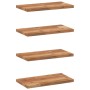 Estantes flotantes 4 uds madera acacia acabado aceite 40x20x2cm