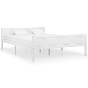 Estructura de cama de madera maciza de pino blanca 160x200 cm de vidaXL, Camas y somieres - Ref: Foro24-322107, Precio: 187,3...