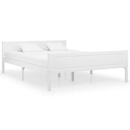 Massiver Bettrahmen aus weißem Kiefernholz, 160 x 200 cm von vidaXL, Betten und Lattenroste - Ref: Foro24-322107, Preis: 187,...