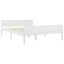 Estructura de cama de madera maciza de pino blanca 160x200 cm de vidaXL, Camas y somieres - Ref: Foro24-322107, Precio: 184,4...