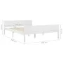 Estructura de cama de madera maciza de pino blanca 160x200 cm de vidaXL, Camas y somieres - Ref: Foro24-322107, Precio: 184,4...